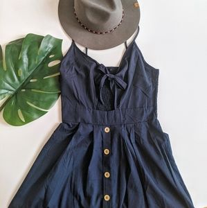 Tie front button-up spring dress